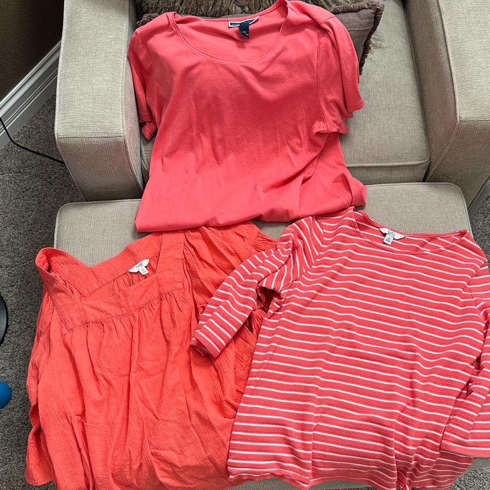 Three Coral Tops